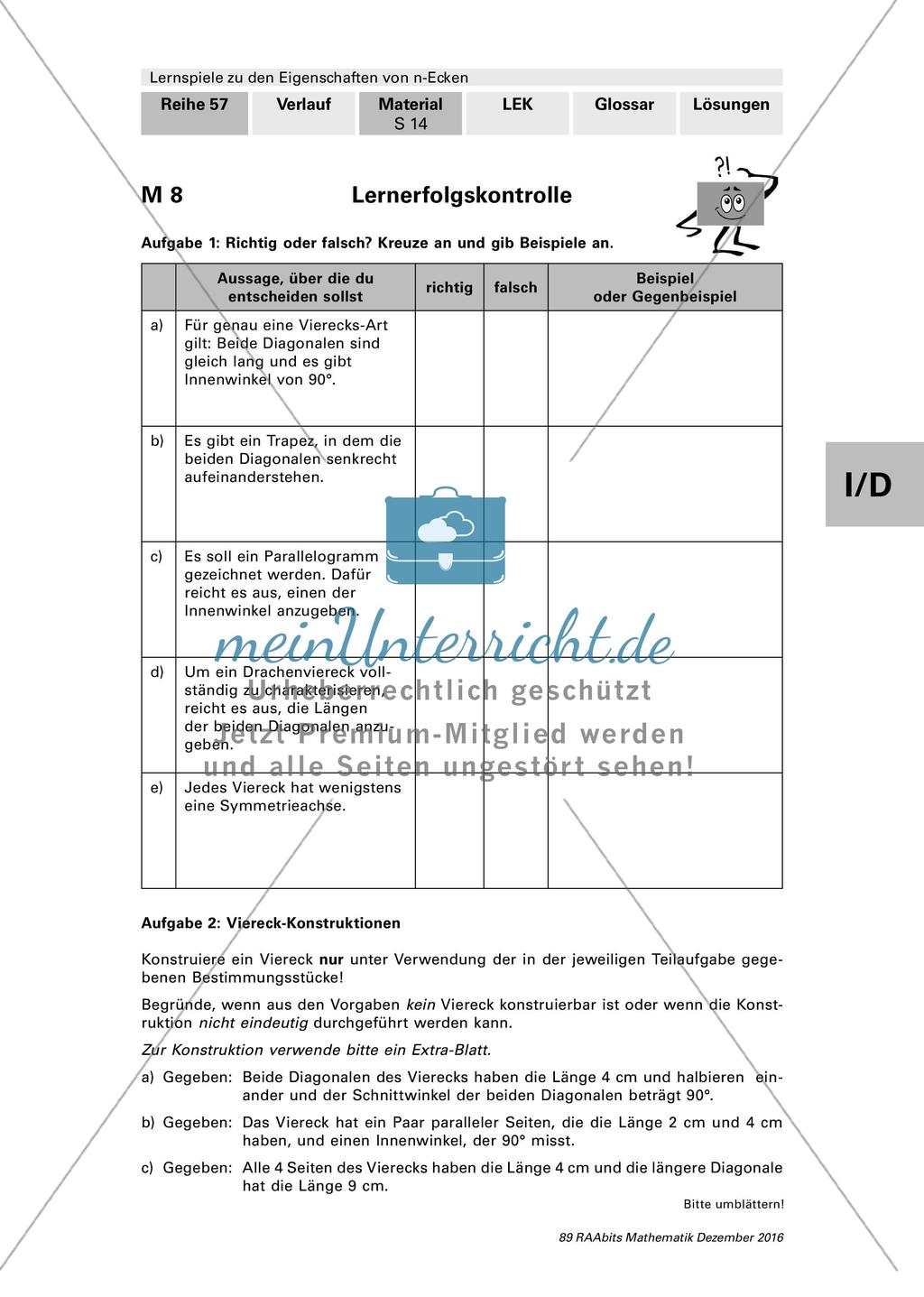 Eigenschaften von n-Ecken - Lernerfolgskontrolle Preview 1
