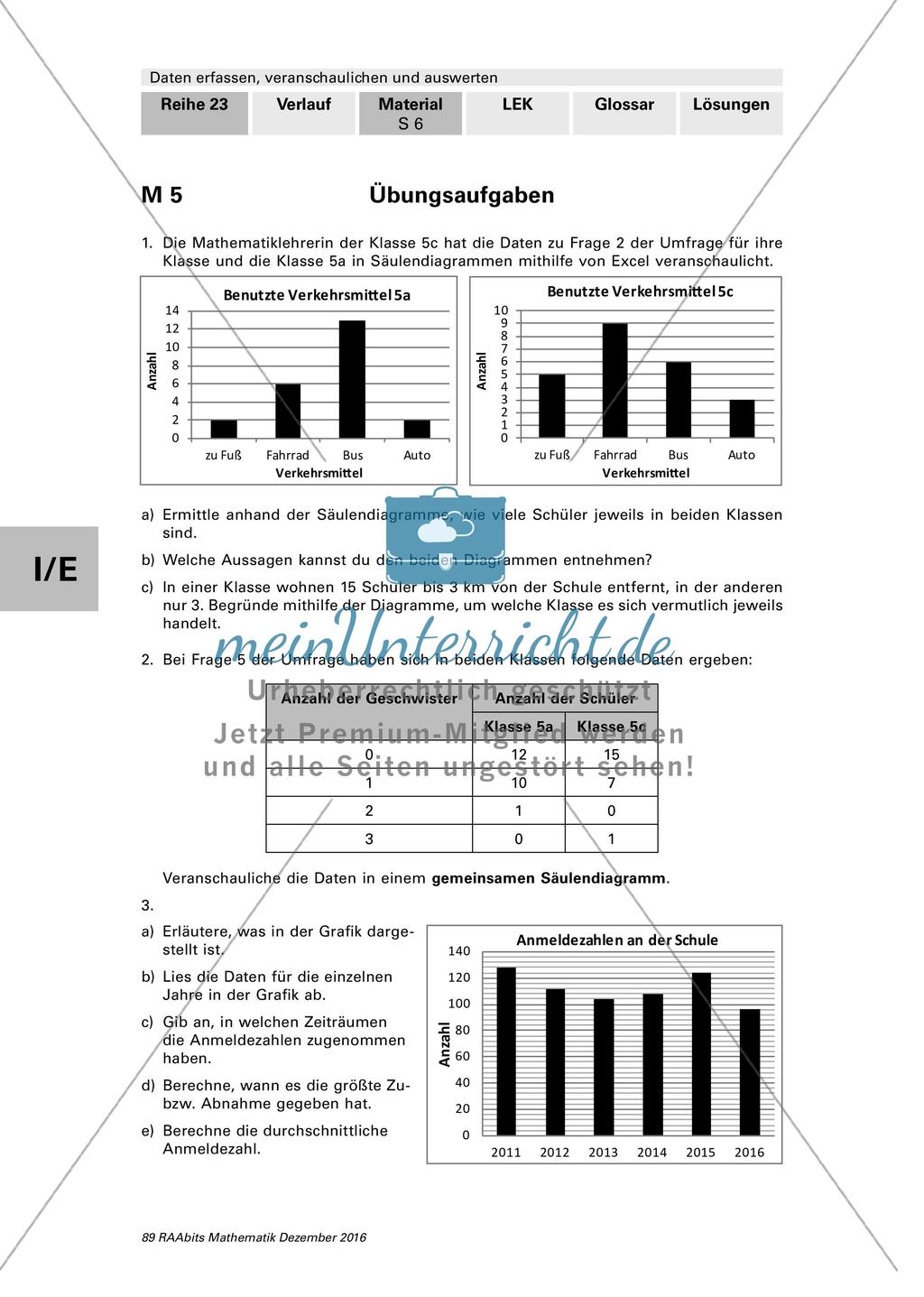 Übungsaufgaben - Daten und Diagramme Preview 1