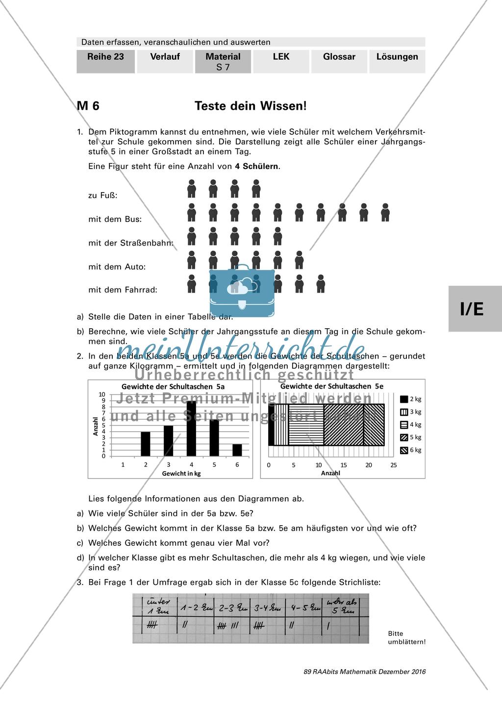 Daten und Diagramme - Lernerfolgskontrolle Preview 1