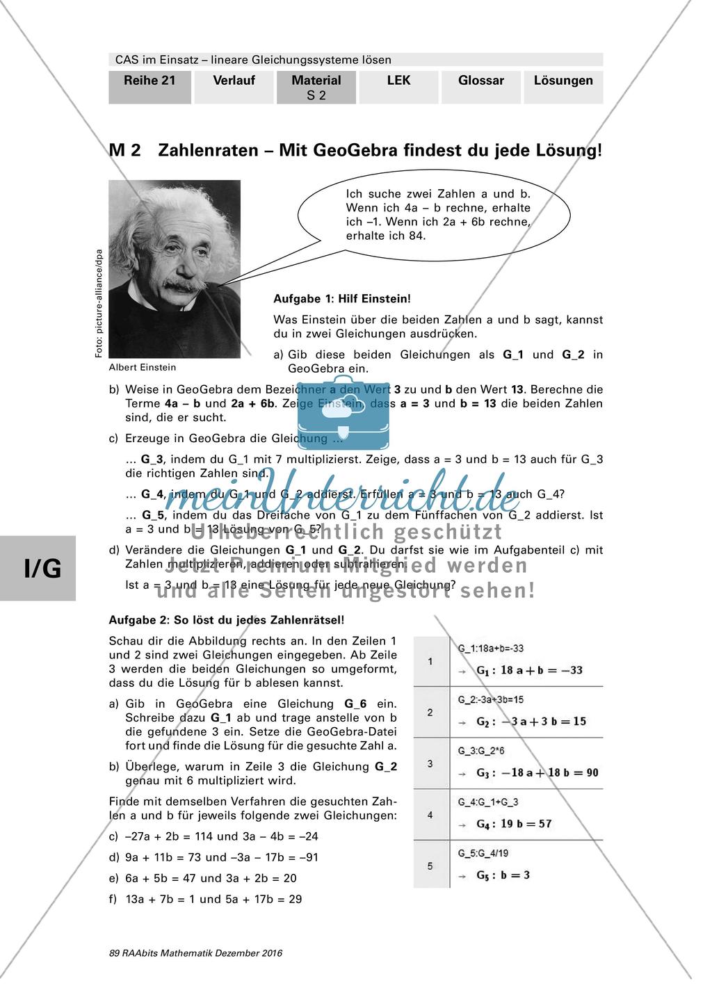 Zahlenraten - Finden von Lösungen mit GeoGebra Preview 1