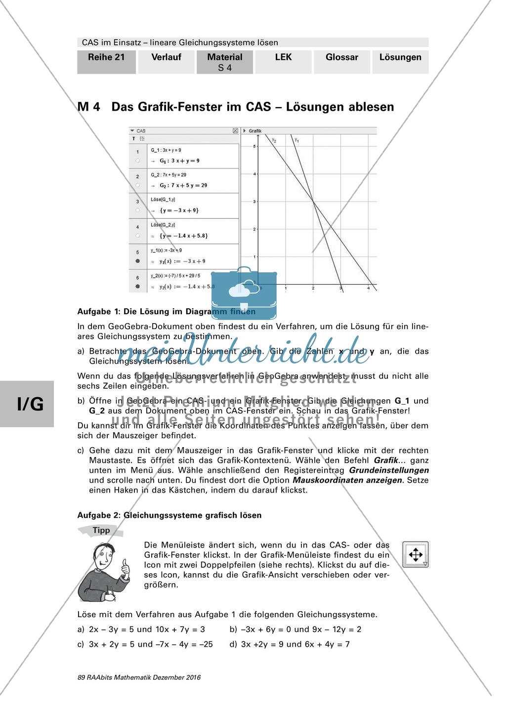 Das Grafik-Fenster im CAS - Ablesen von Lösungen Preview 1