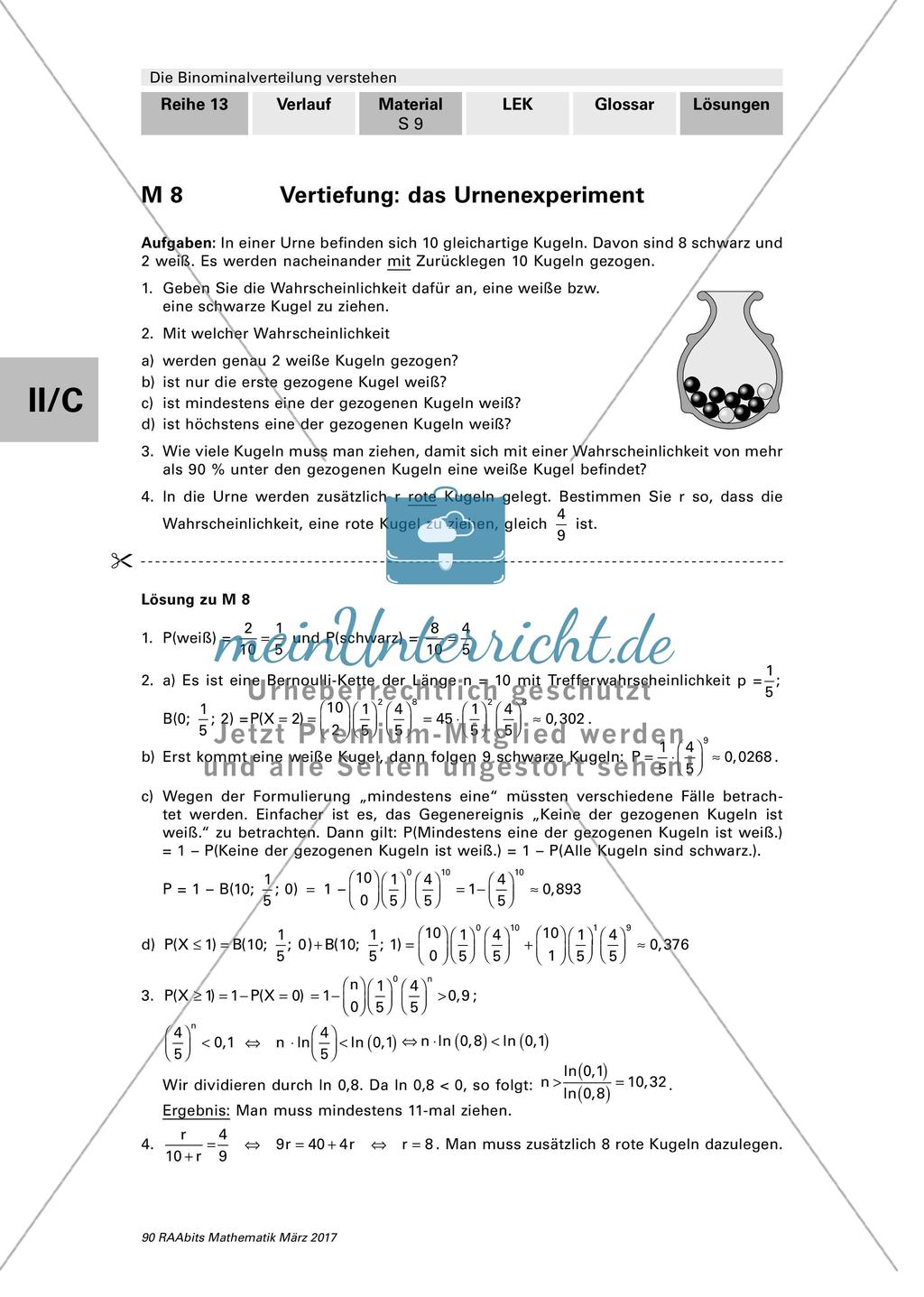 Vertiefung: das Urnenexperiment Preview 1