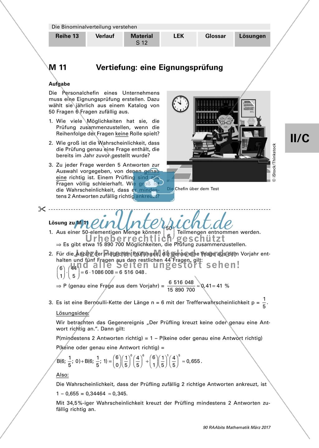 Anwendungsaufgaben: Binomialverteilung Preview 2