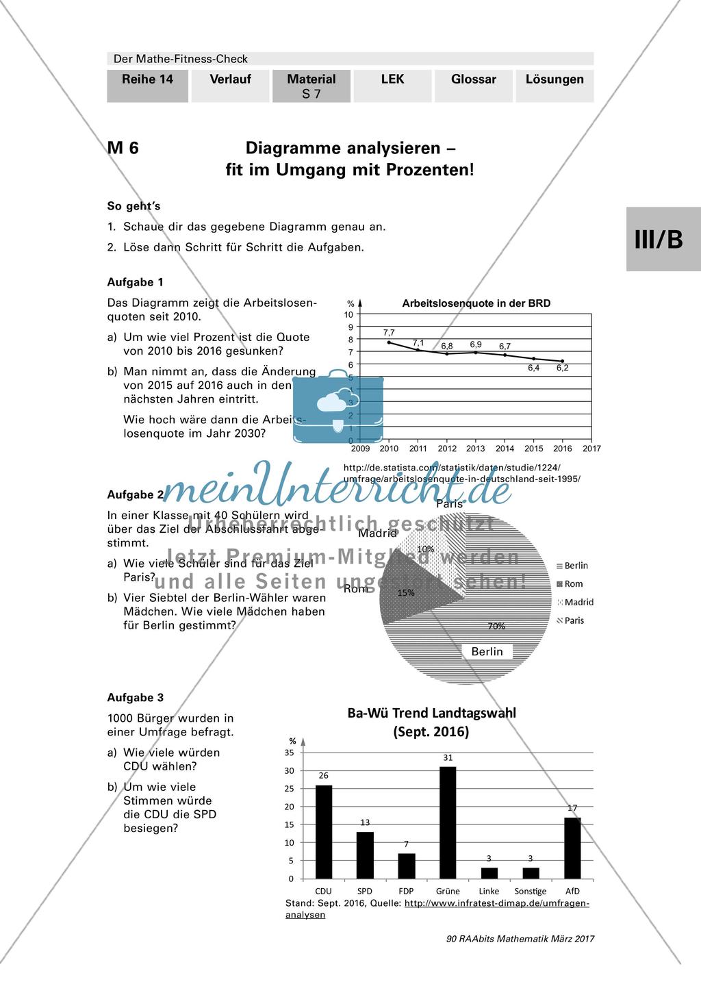 Diagramme - fit im Umgang mit Prozenten Preview 1