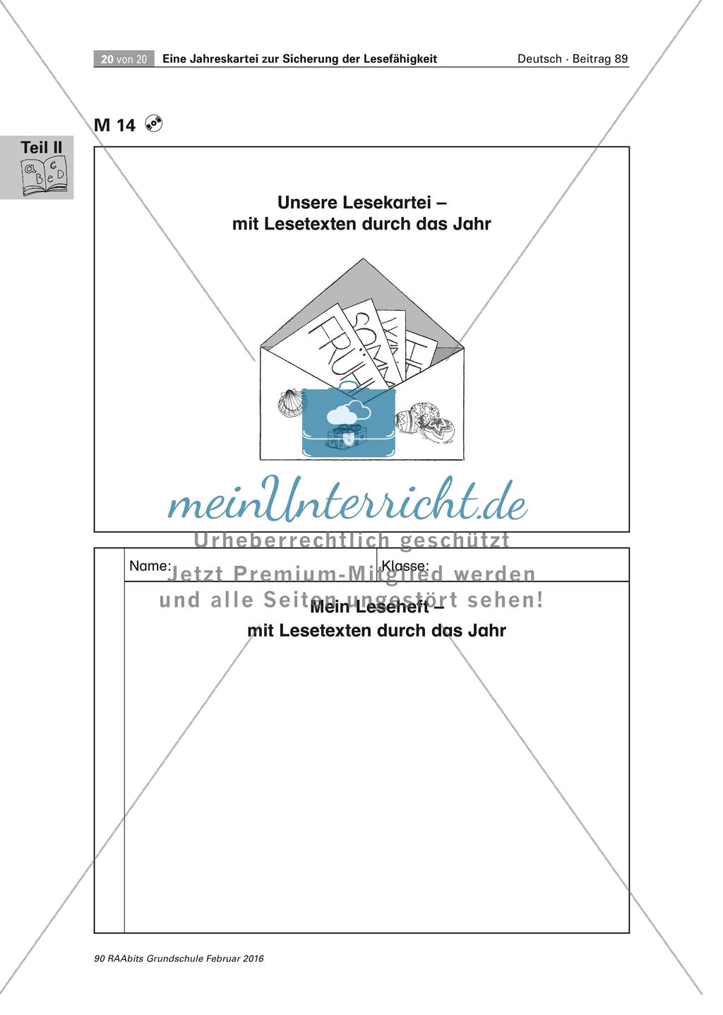 Erweiterung der Lesefähigkeit: Mit Texten durch das Jahr Preview 20