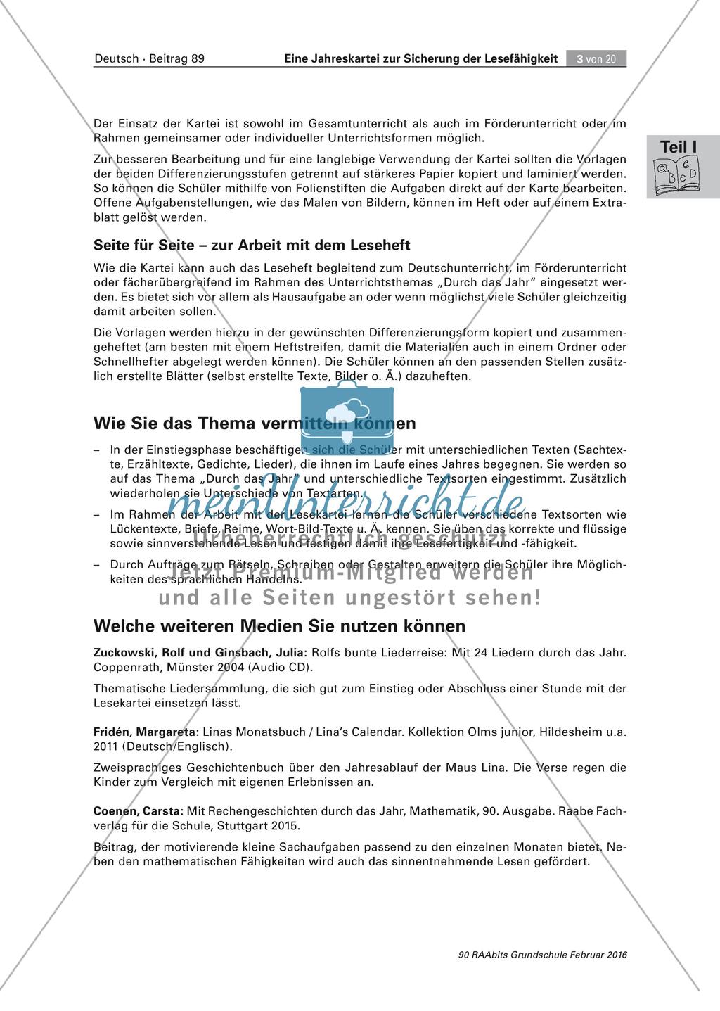 Erweiterung der Lesefähigkeit: Mit Texten durch das Jahr Preview 3