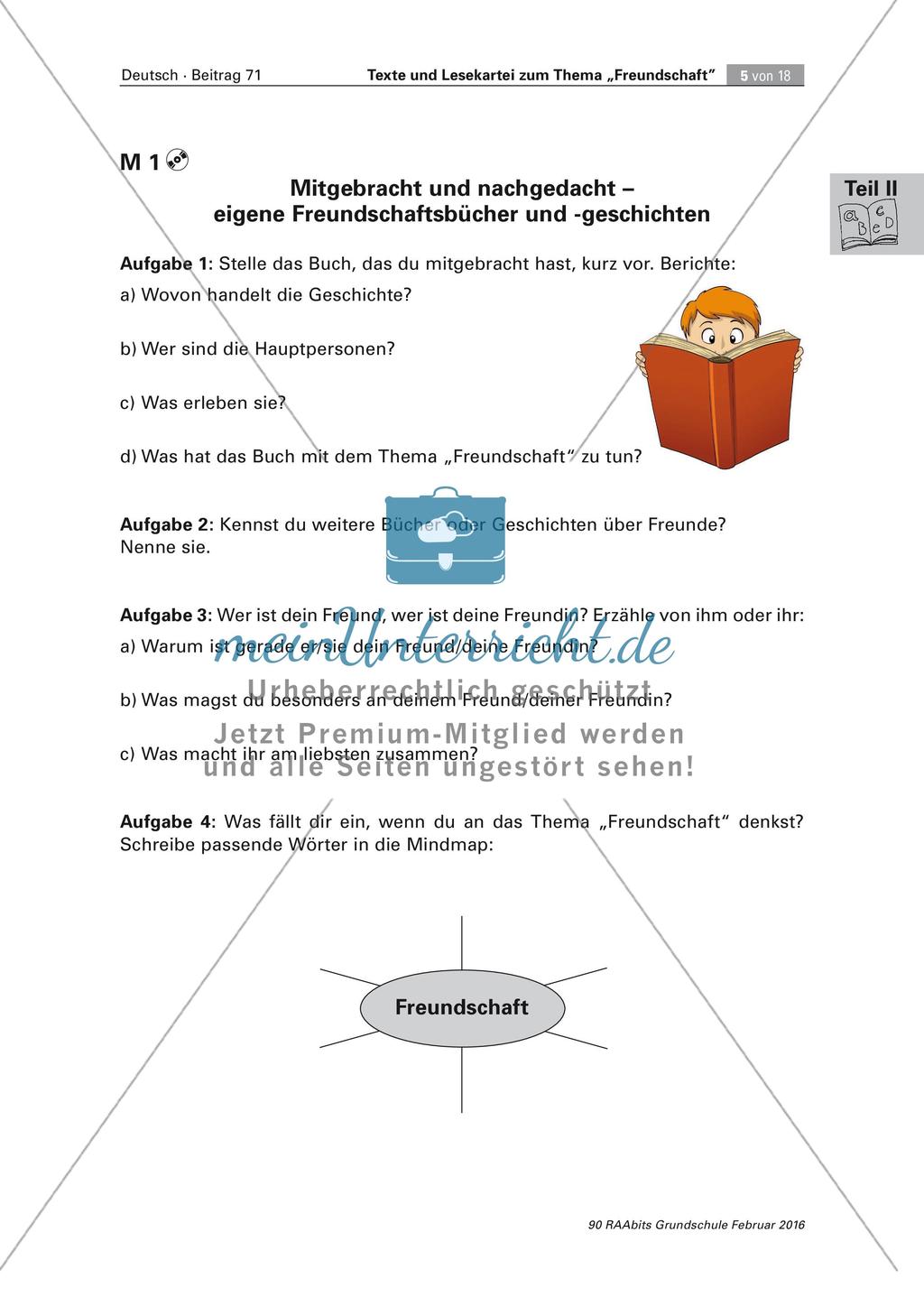 Texte und Lesekartei zum Thema