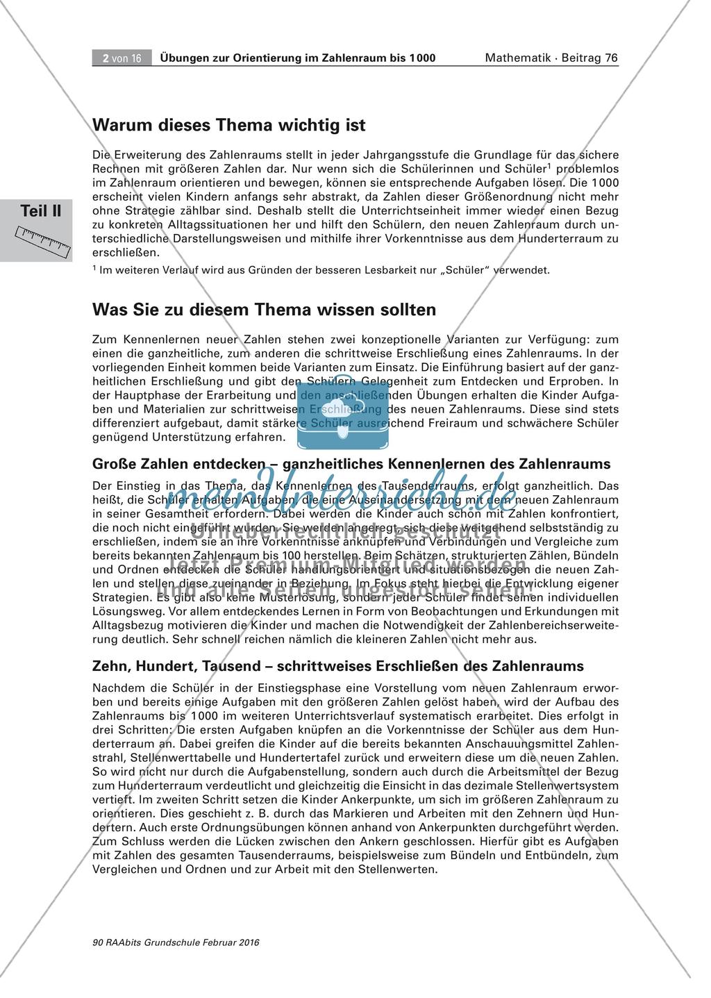 Orientierung im Zahlenraum bis 1000 Preview 2