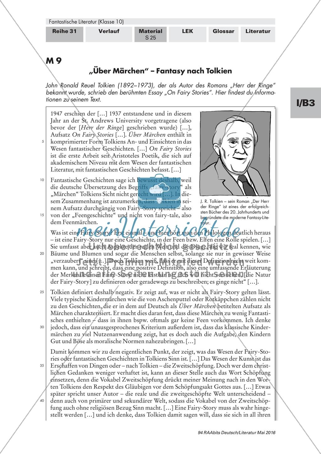 Fantastische Literatur: Legitimation - meinUnterricht