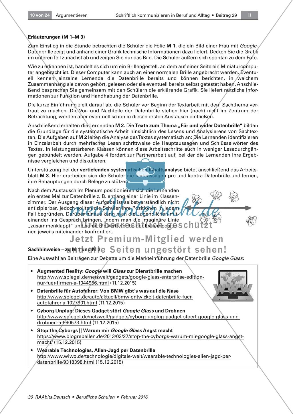 Textgebundene Erörterung: Sammlung von Argumenten Preview 5