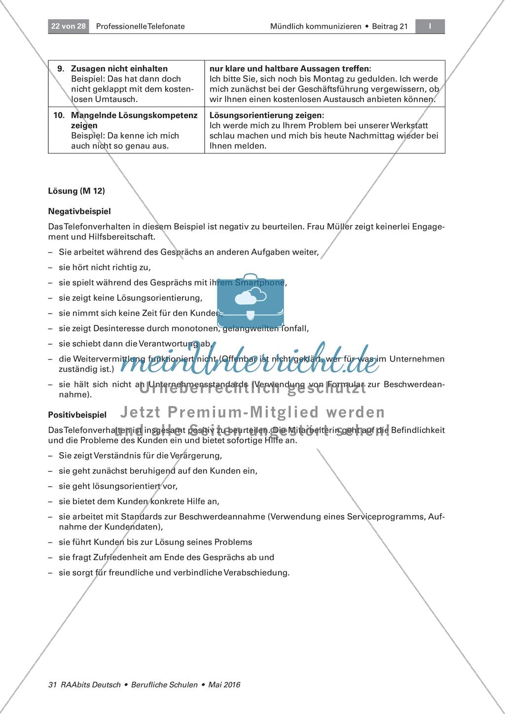 Geschäftliche Telefonate - Umgang mit Beschwerden Preview 6