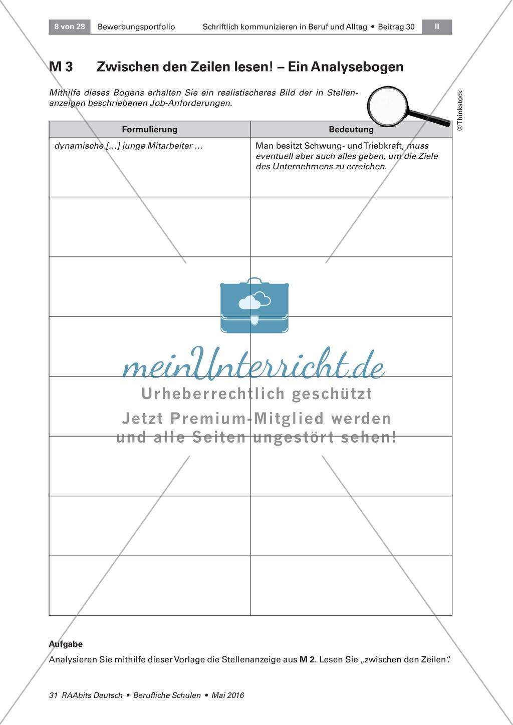 Gelungene Bewerbung - Analyse einer Stellenanzeige Preview 2