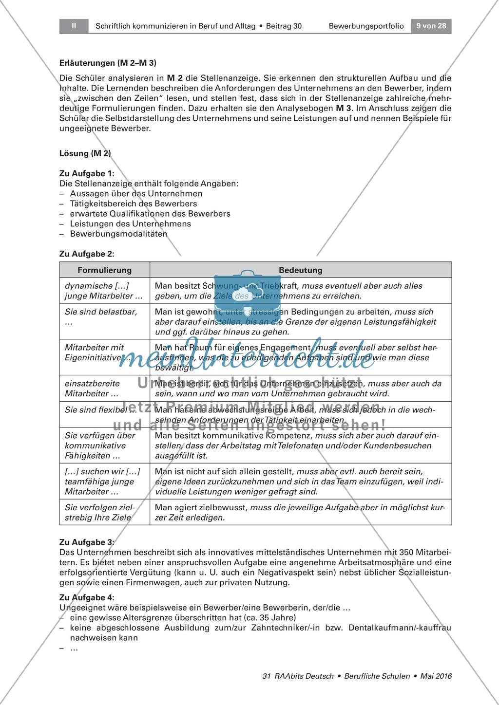 Gelungene Bewerbung - Analyse einer Stellenanzeige Preview 3