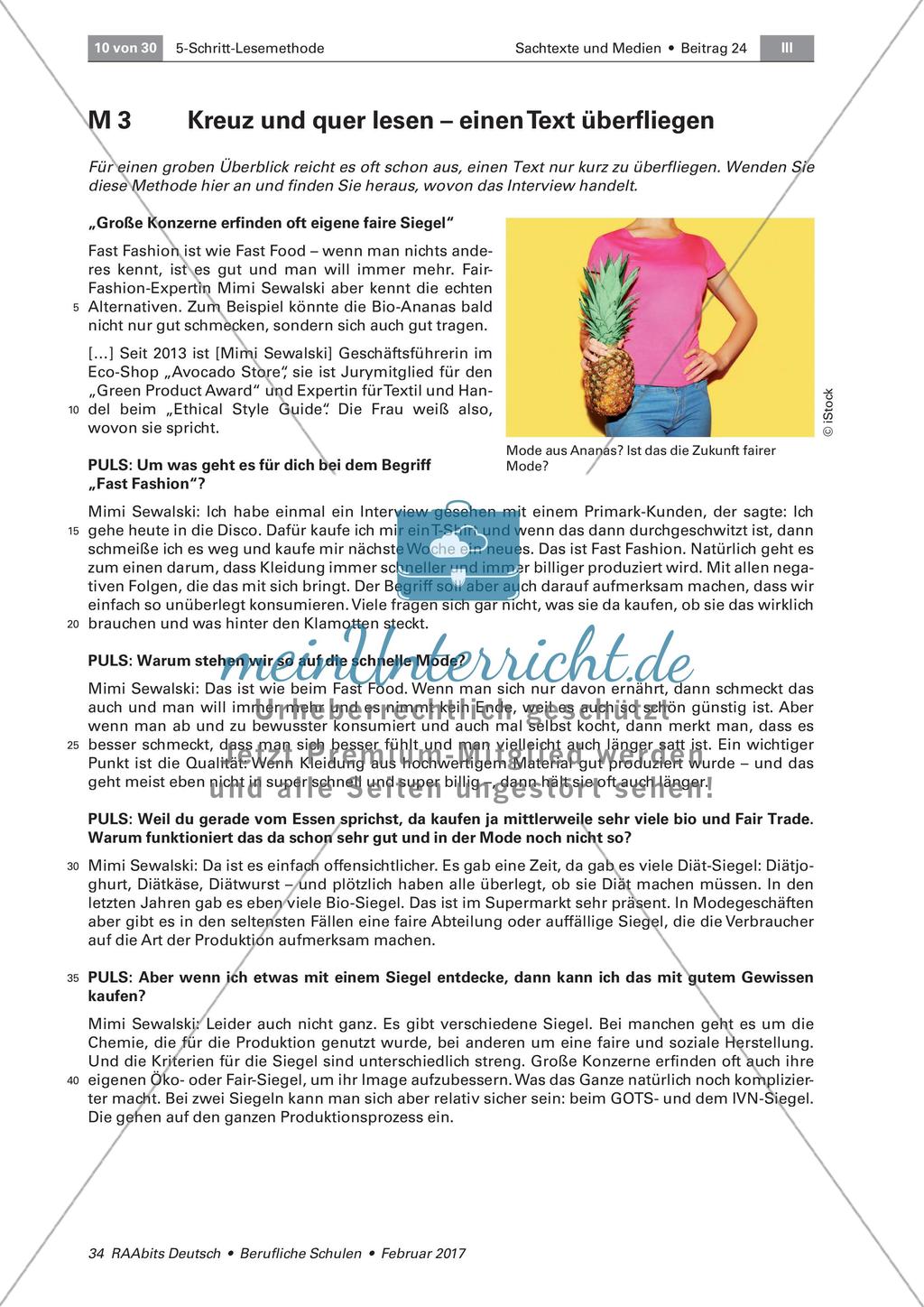 5-Schritt-Lesemethode: Schritt 1 und 2 - Überfliegen eines Textes und Fragen stellen Preview 1