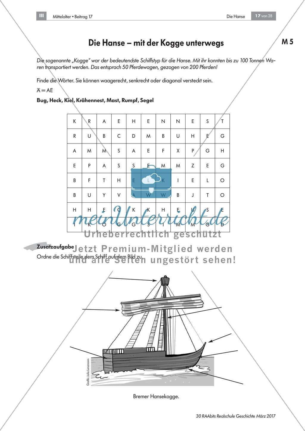 Der Weg der Hansekaufleute – Transportmittel und Gefahren Preview 1