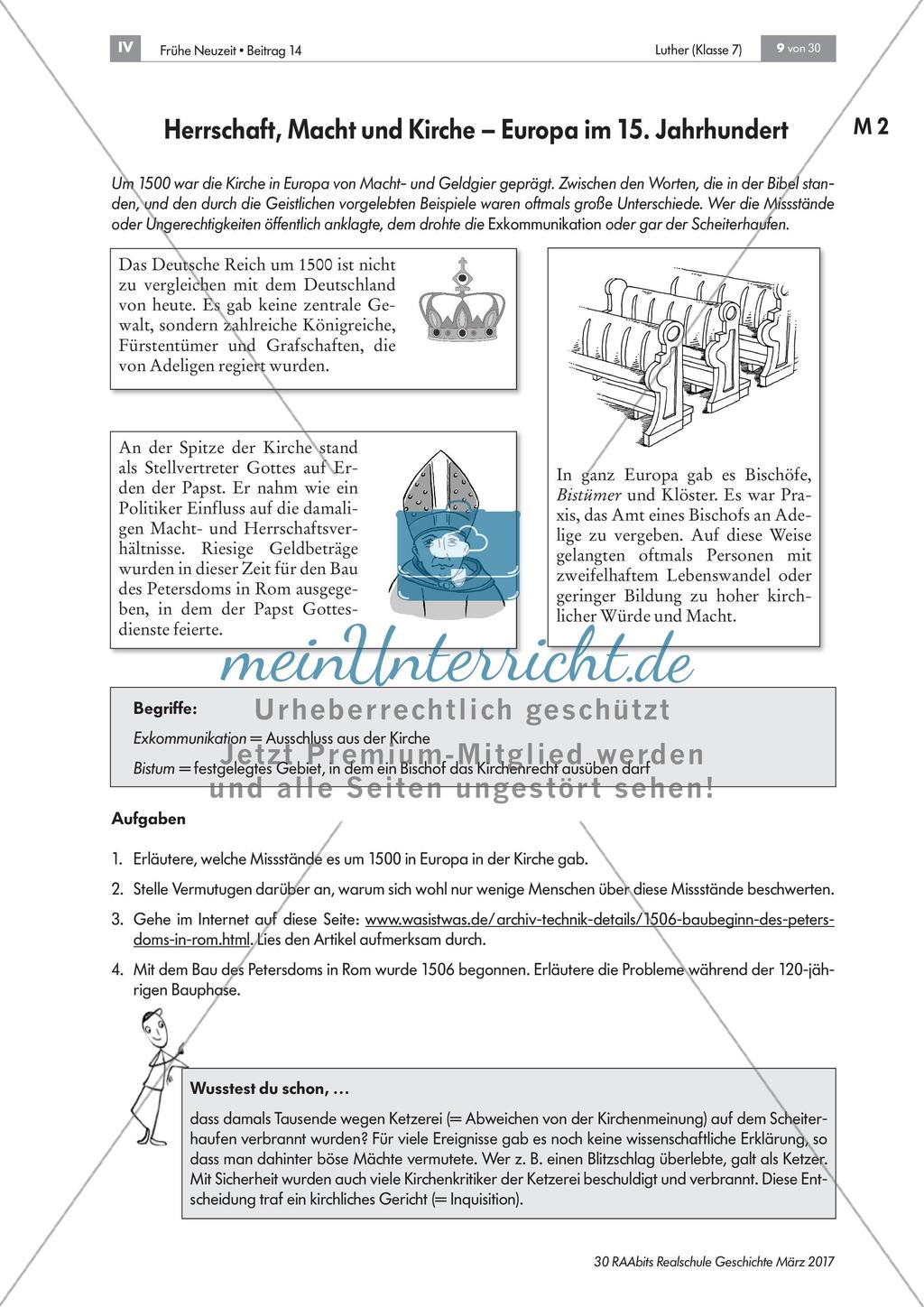 Luther und die Reformation: Unzufriedenheit mit der Kirche Preview 2