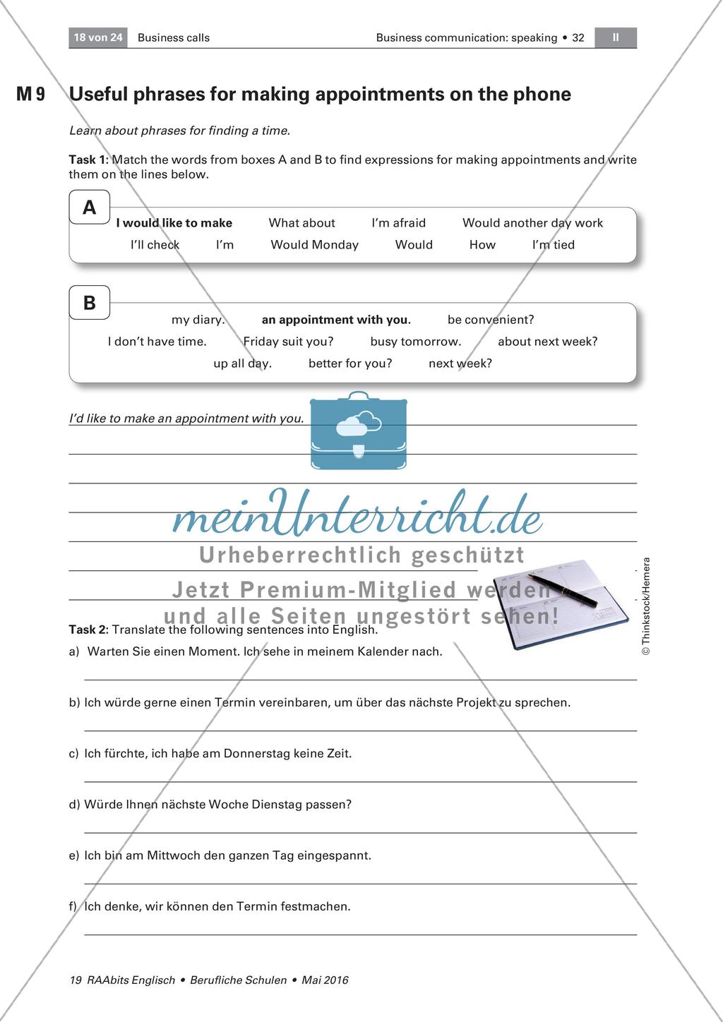 Telephone skills - Making appointments Preview 2