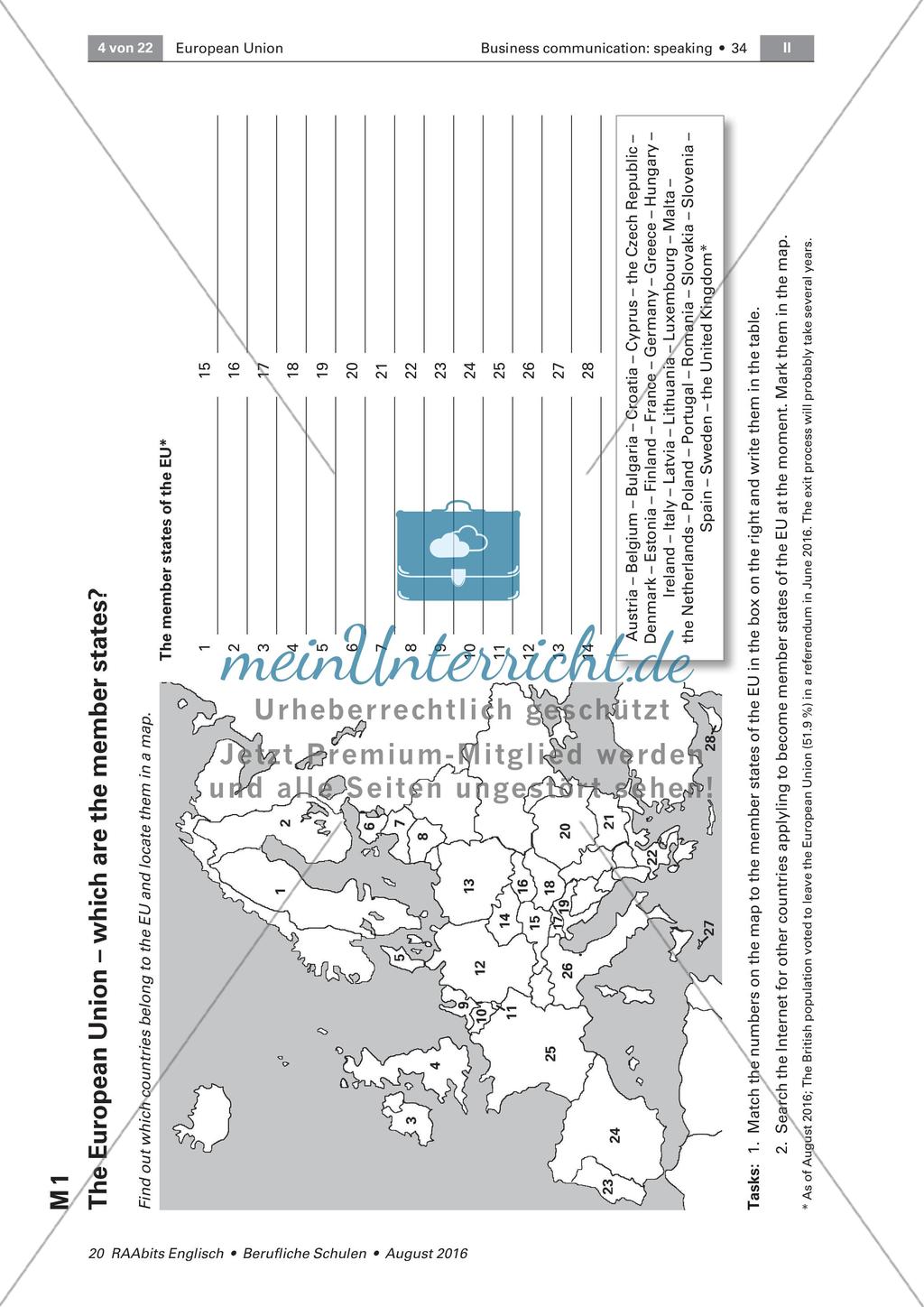 European Union - Member states and Country fact cards Preview 1