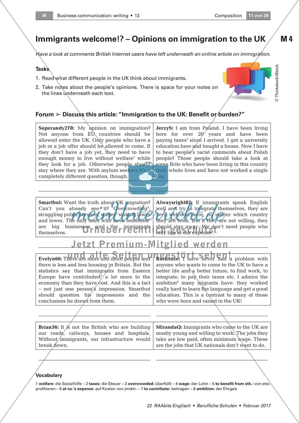 Writing a composition about immigration - Main part Preview 1