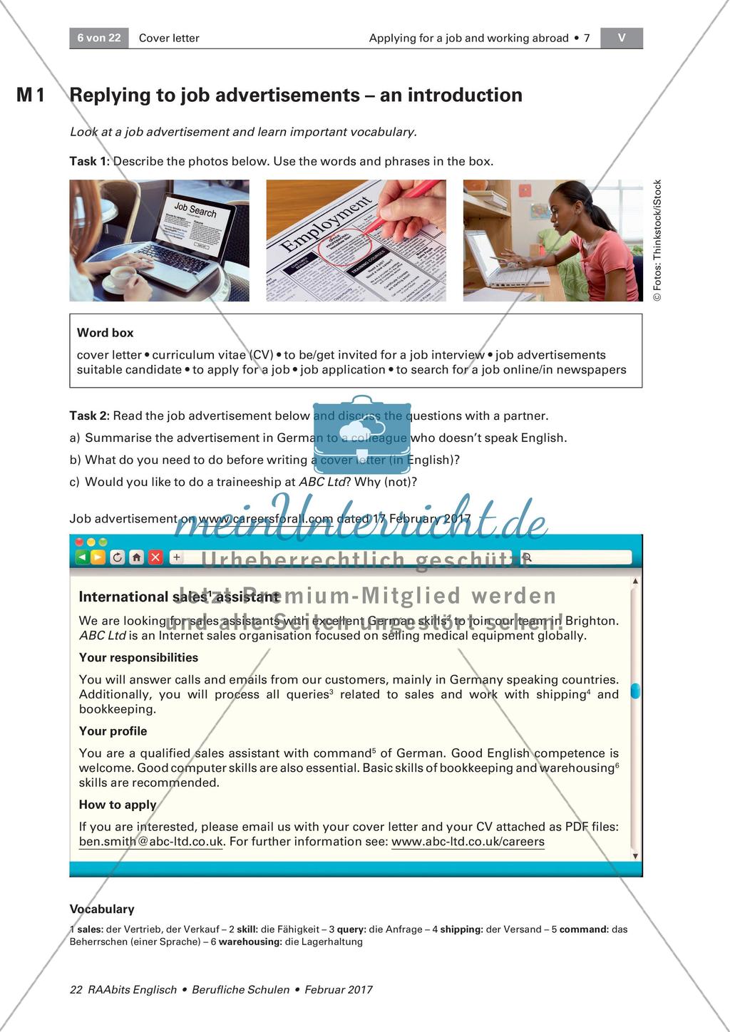 Writing a cover letter - Structure and Content Preview 1