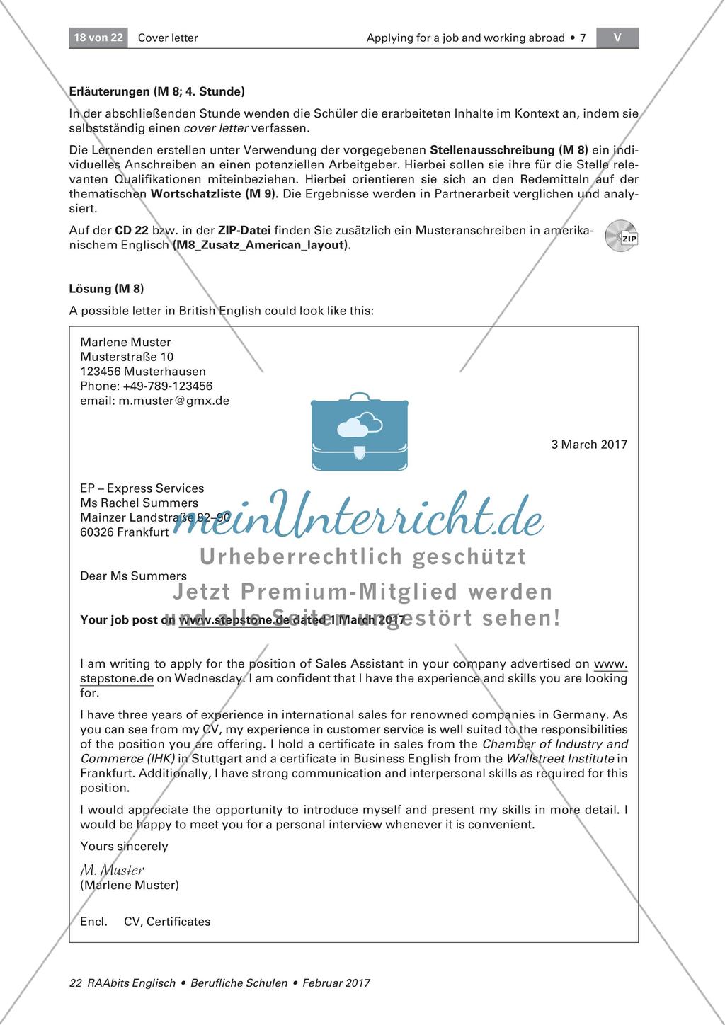 Writing a cover letter as Sales Assistant Preview 2
