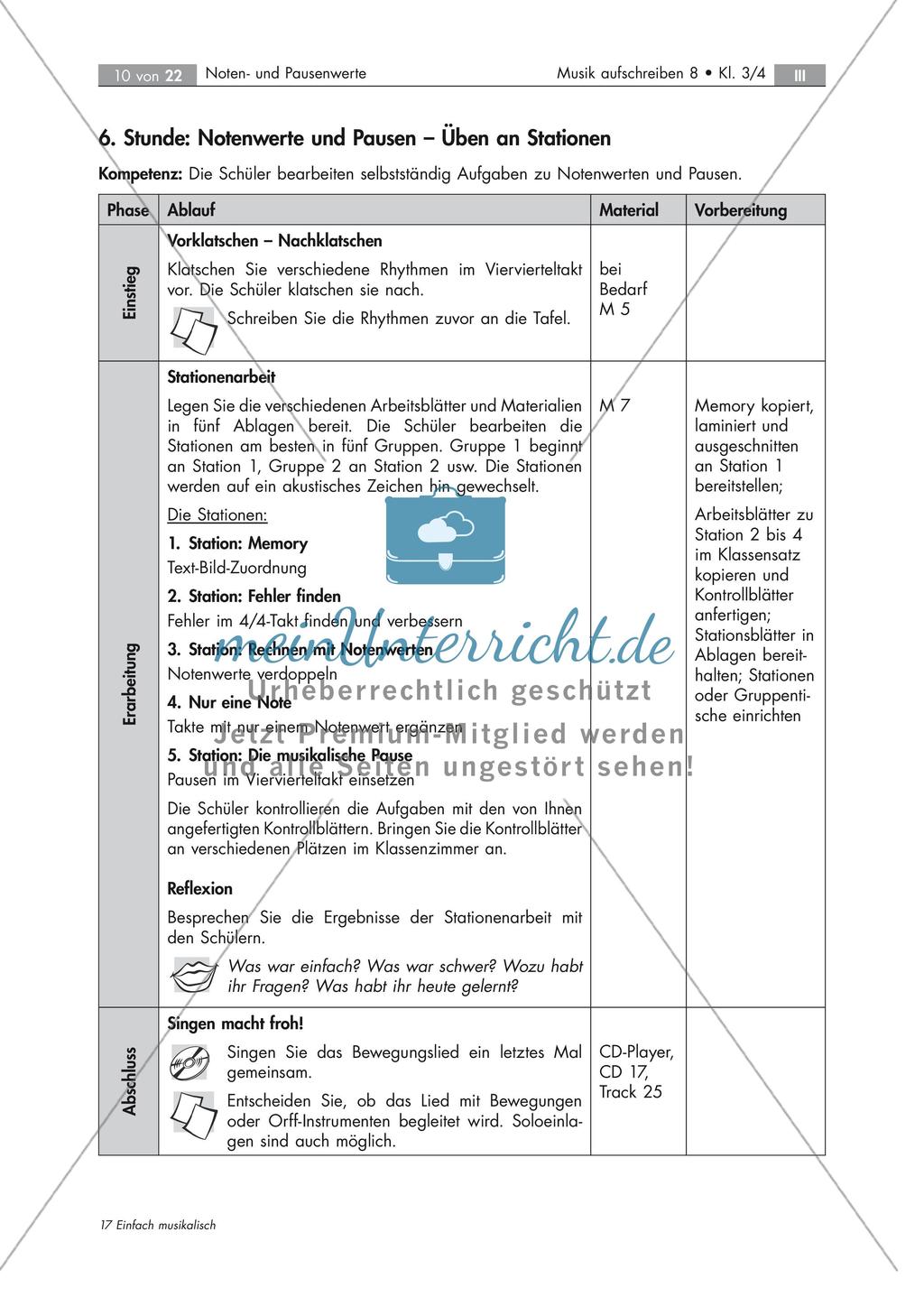 Kennenlernen von Noten- und Pausenwerten Preview 10