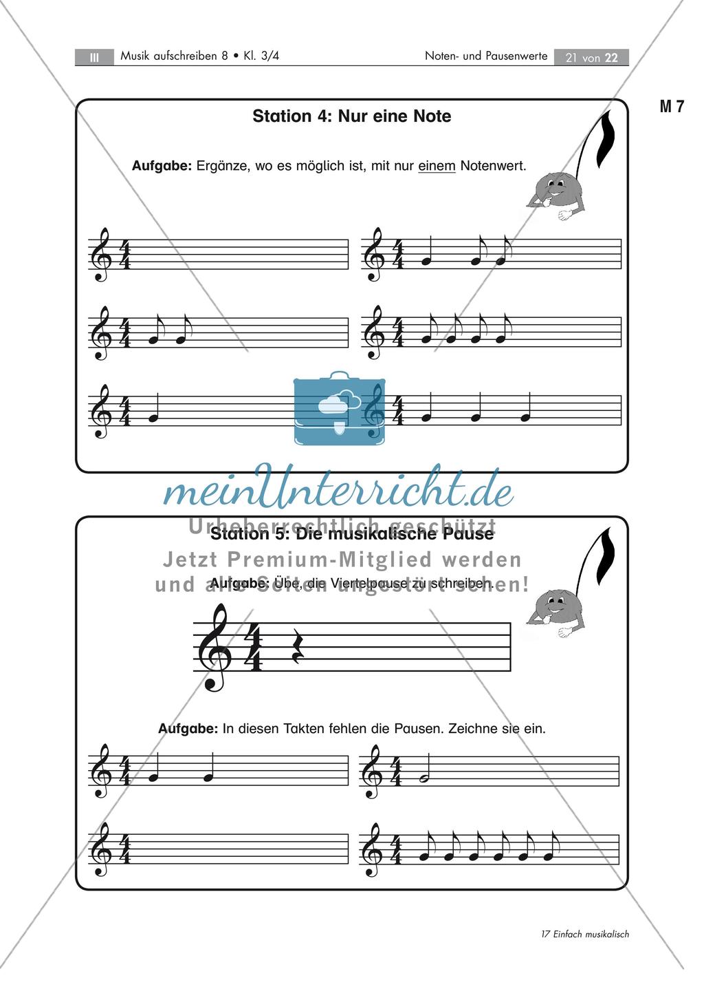 Kennenlernen von Noten- und Pausenwerten Preview 21