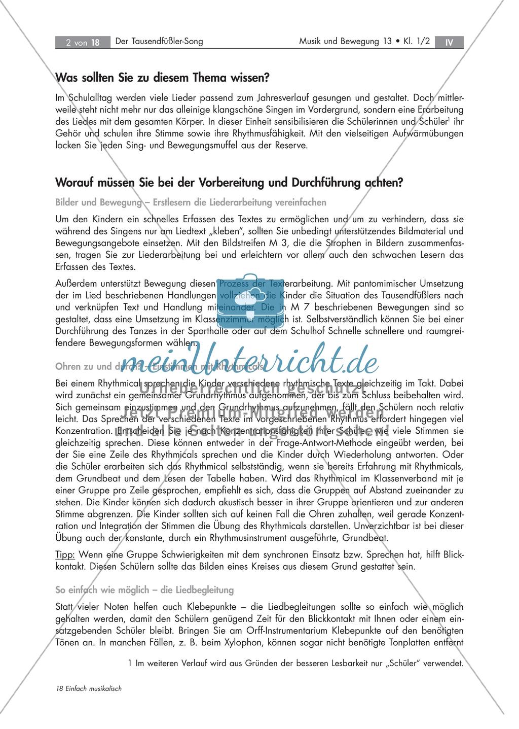 Bewegung und Liederarbeitung: