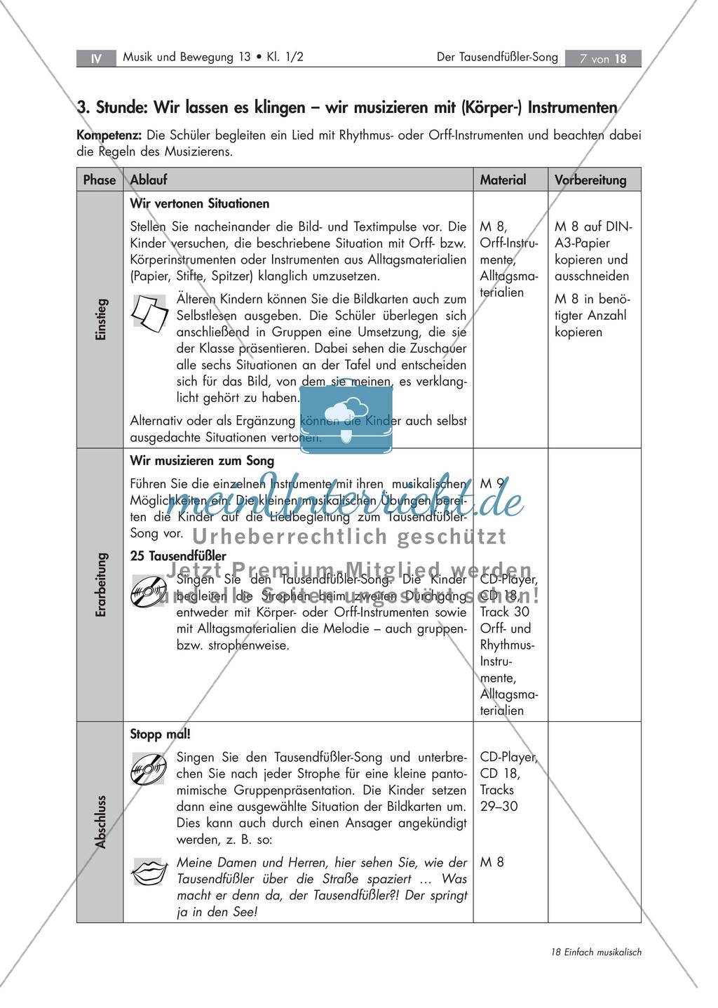 Bewegung und Liederarbeitung: