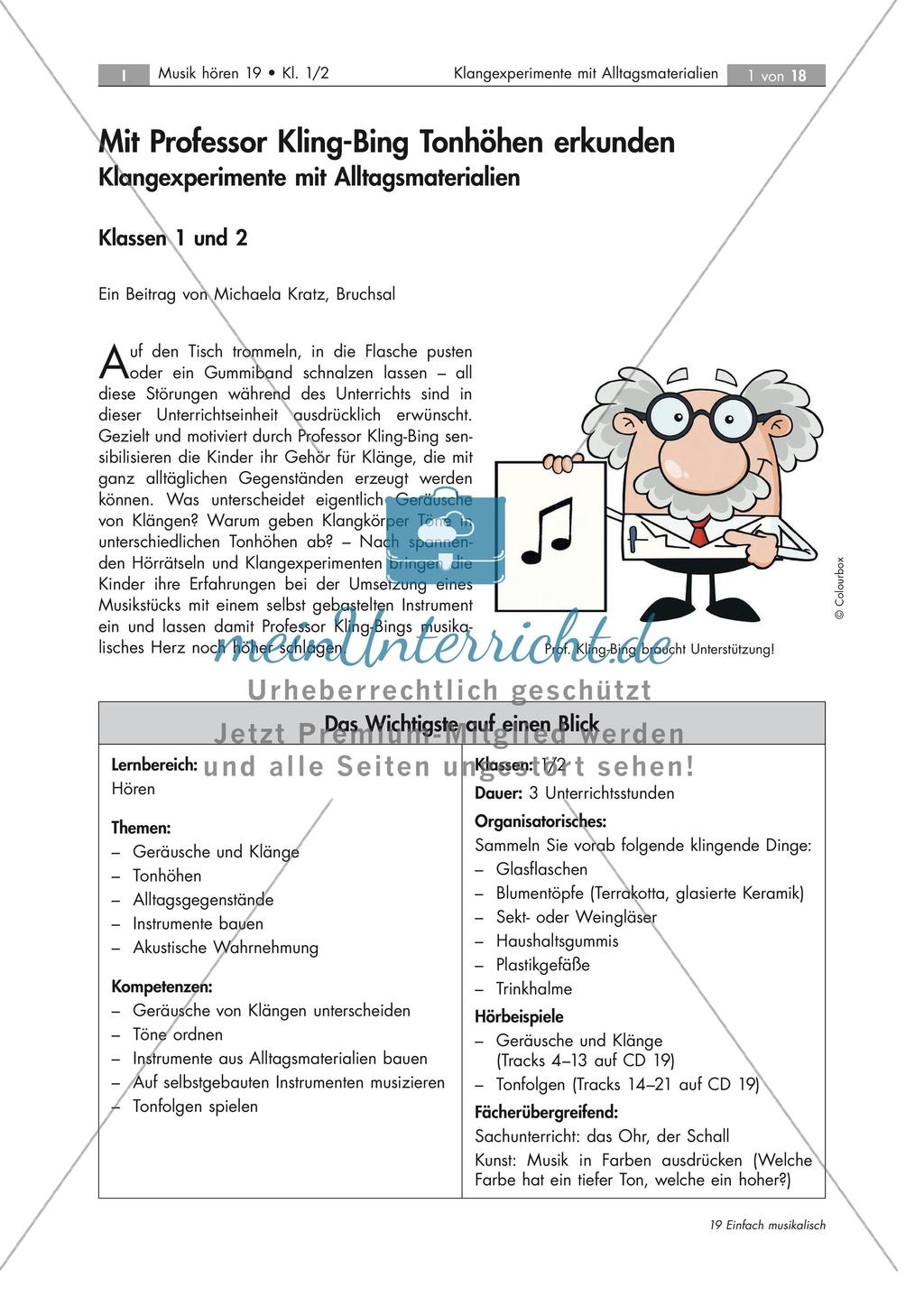 Klangexperimente mit Alltagsmaterialien Preview 1