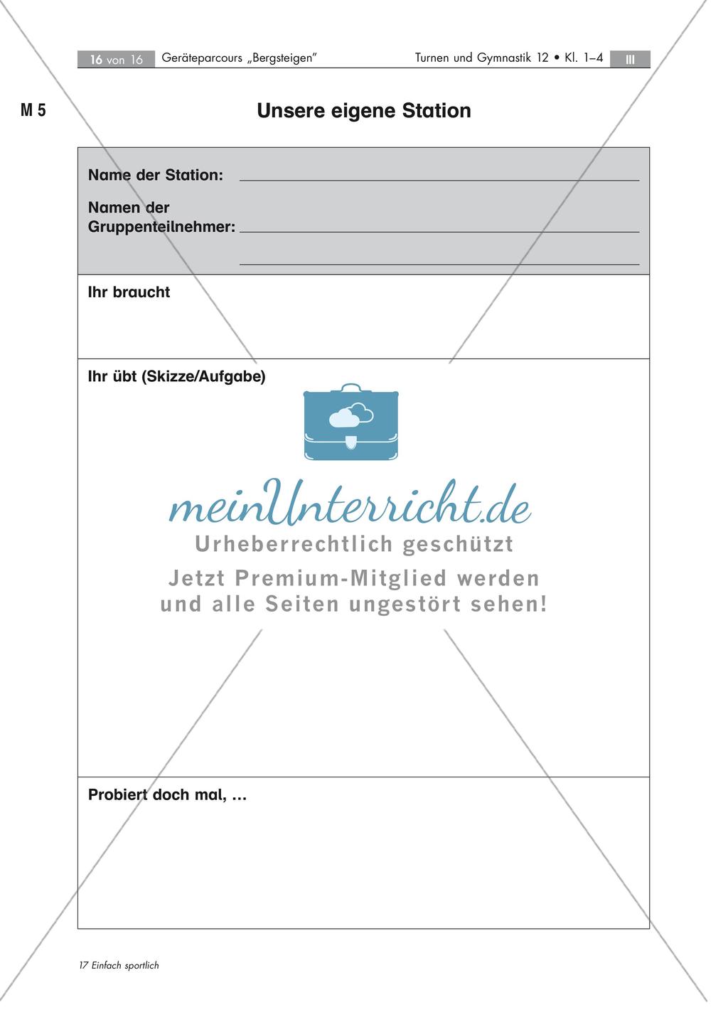 Geräteparcours zum Thema