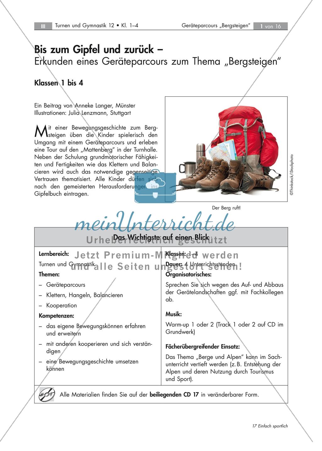 Geräteparcours zum Thema
