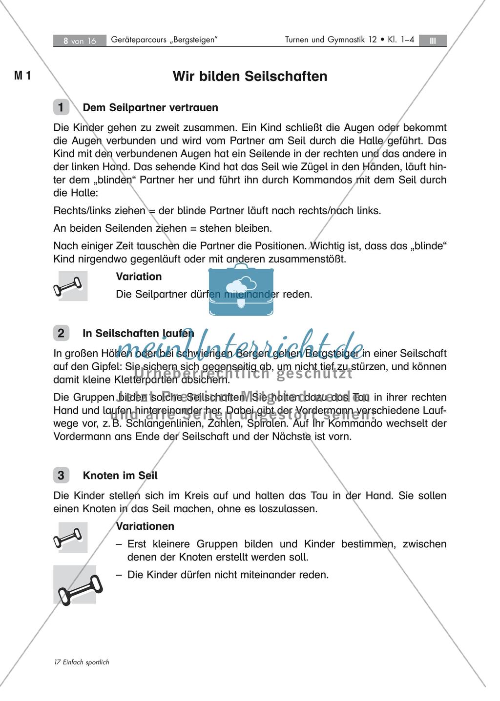 Geräteparcours zum Thema