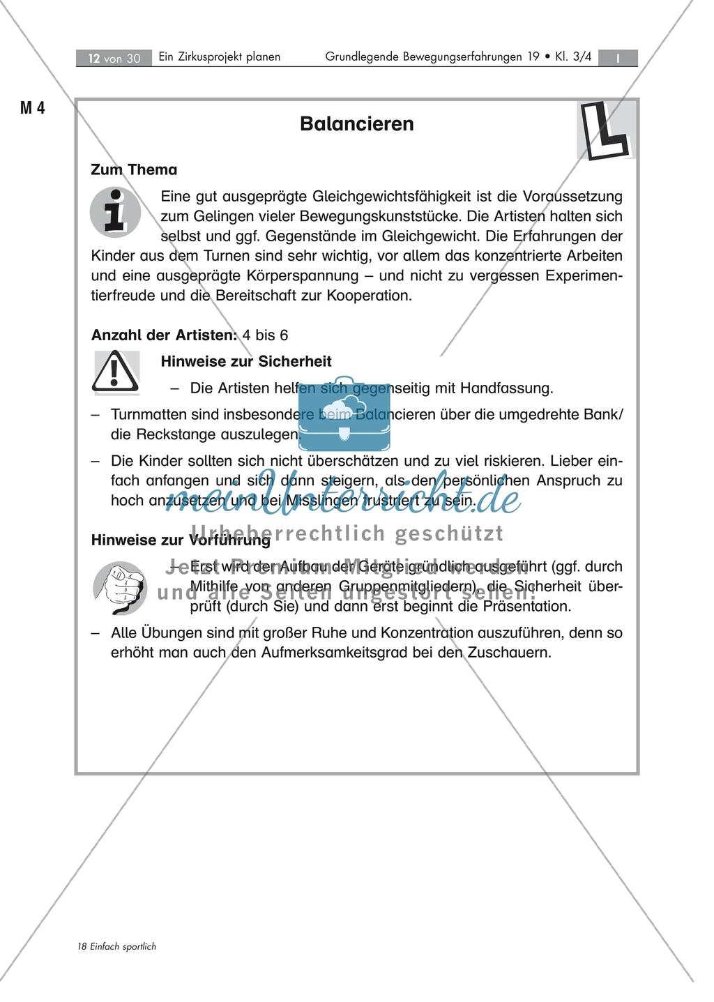Ein Zirkusprojekt planen: Balancieren Preview 1