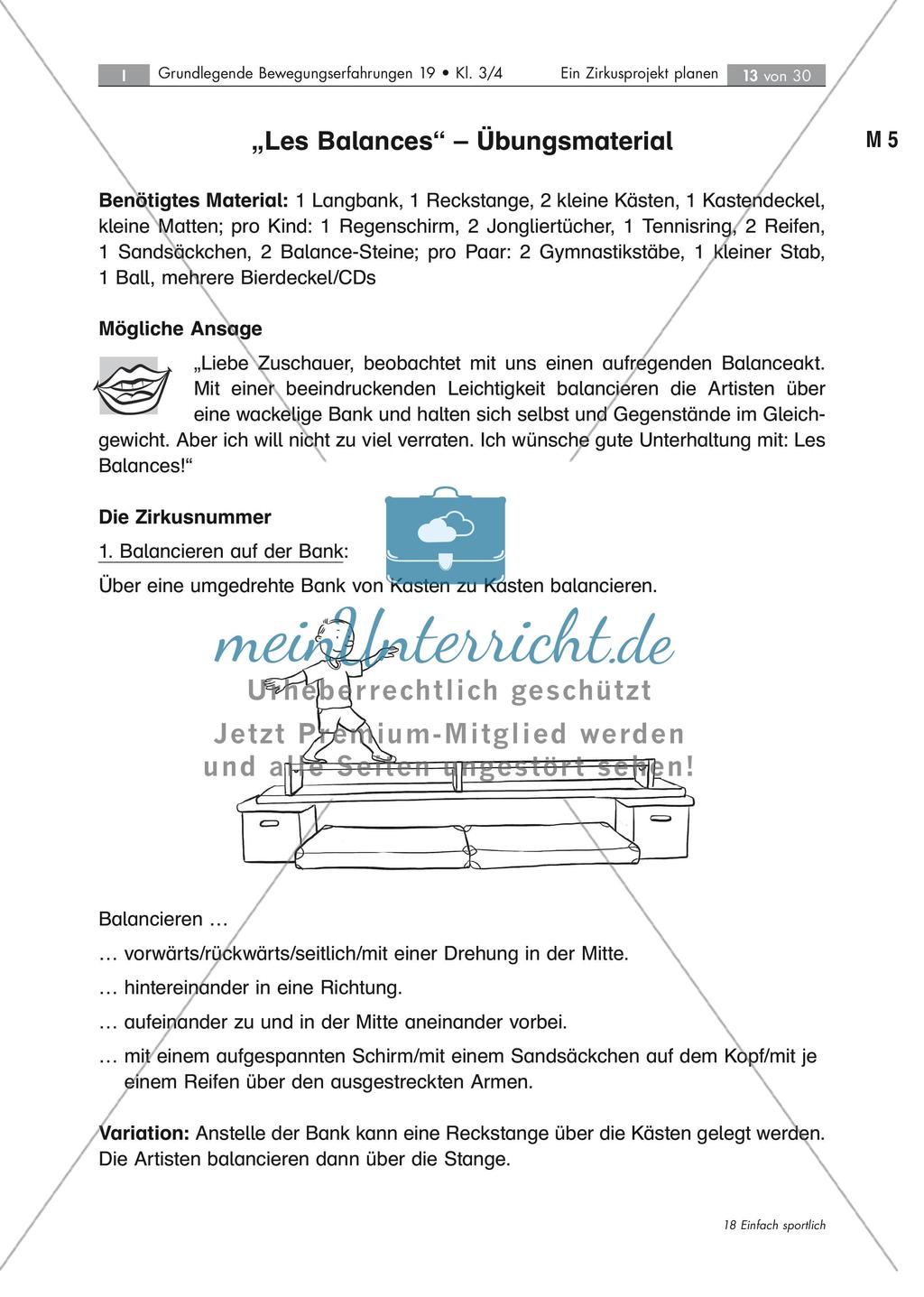Ein Zirkusprojekt planen: Balancieren Preview 2
