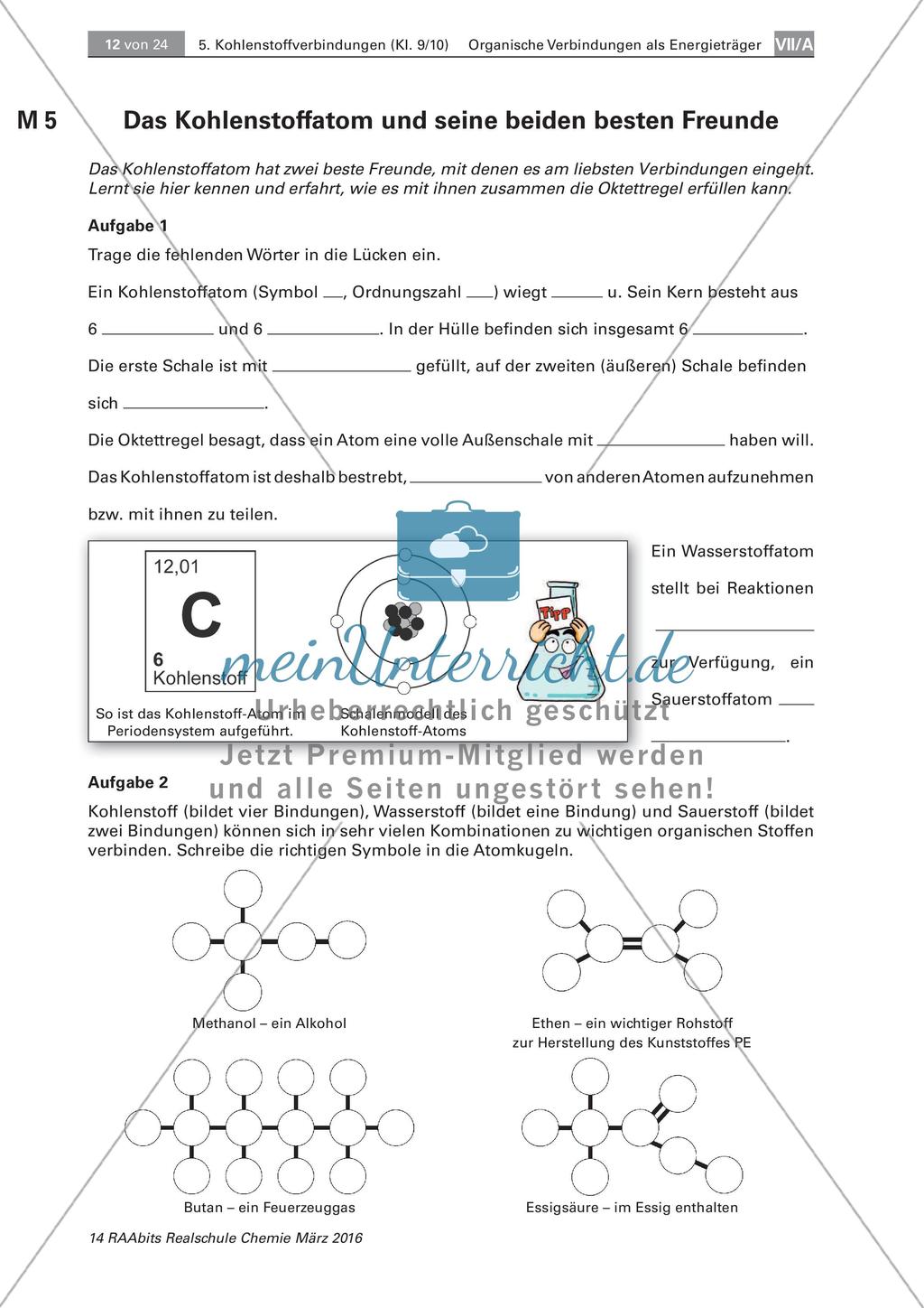 Das Kohlenstoffatom und seine Verbindungen Preview 1
