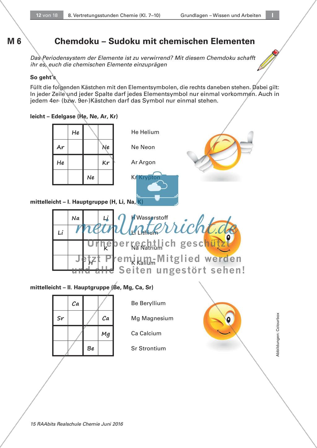 Sudoku und Stadt, Land, Fluss mit chemischen Elementen Preview 1