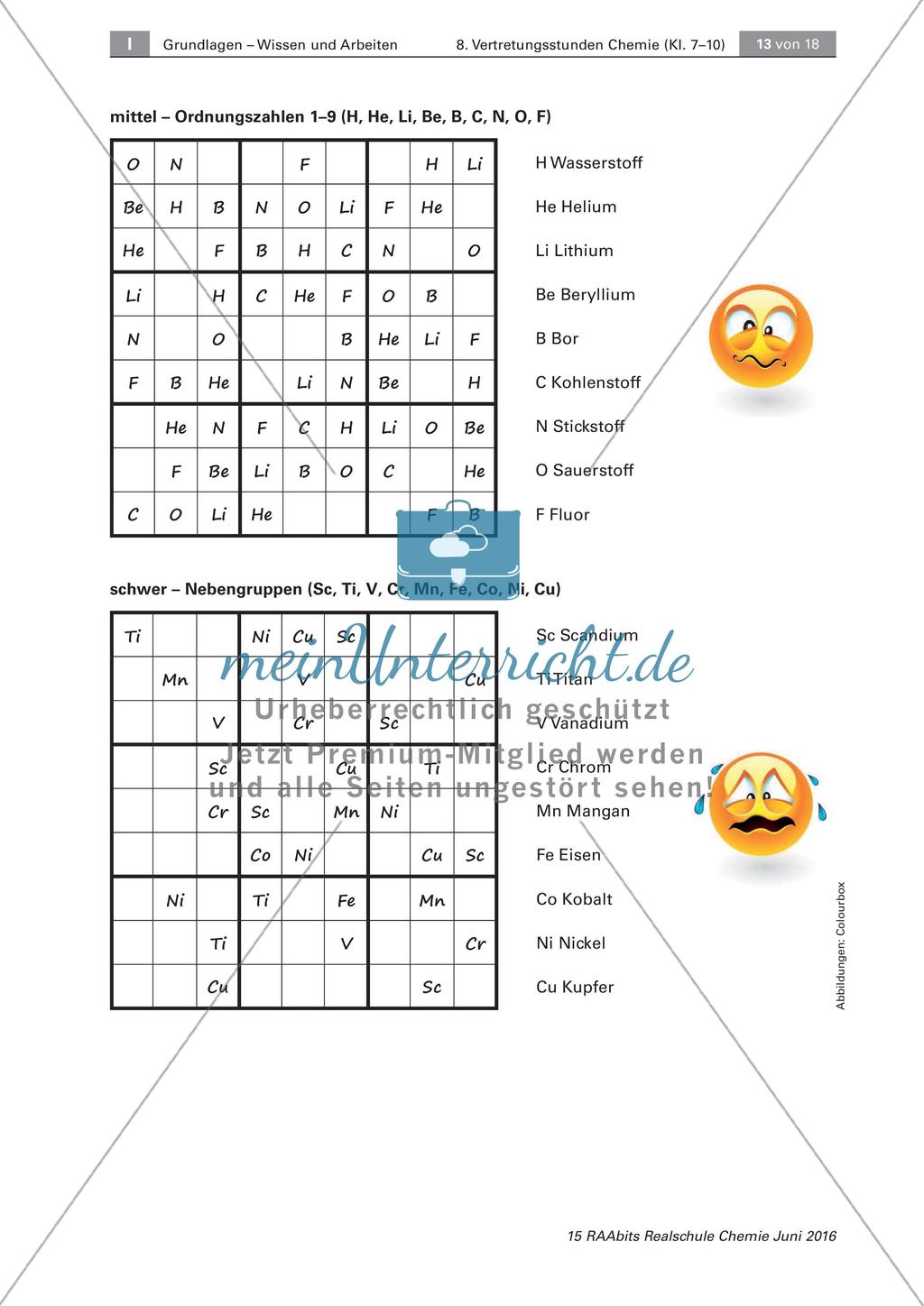 Sudoku und Stadt, Land, Fluss mit chemischen Elementen Preview 2
