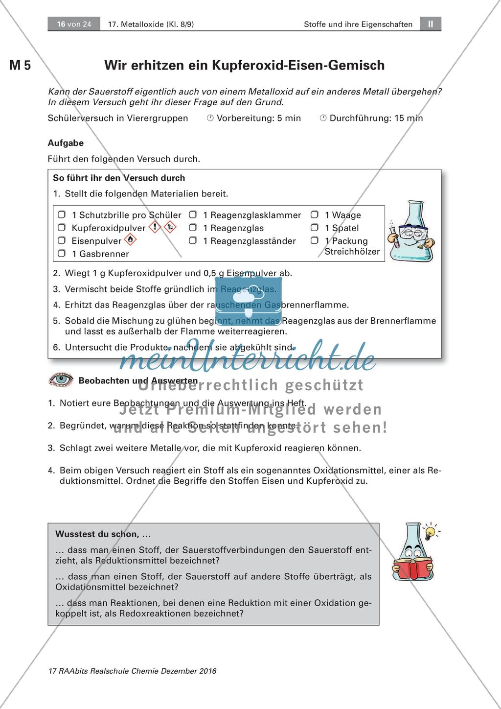 Metalloxide: Kupferoxid-Eisen-Gemisch erhitzen Preview 1