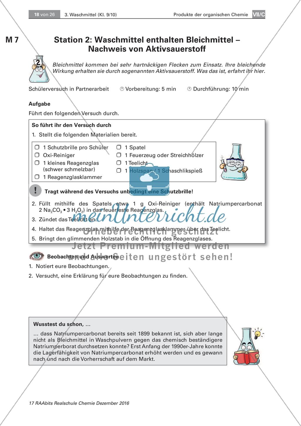 Inhaltsstoffe von Waschmitteln: Stationenlernen Preview 3