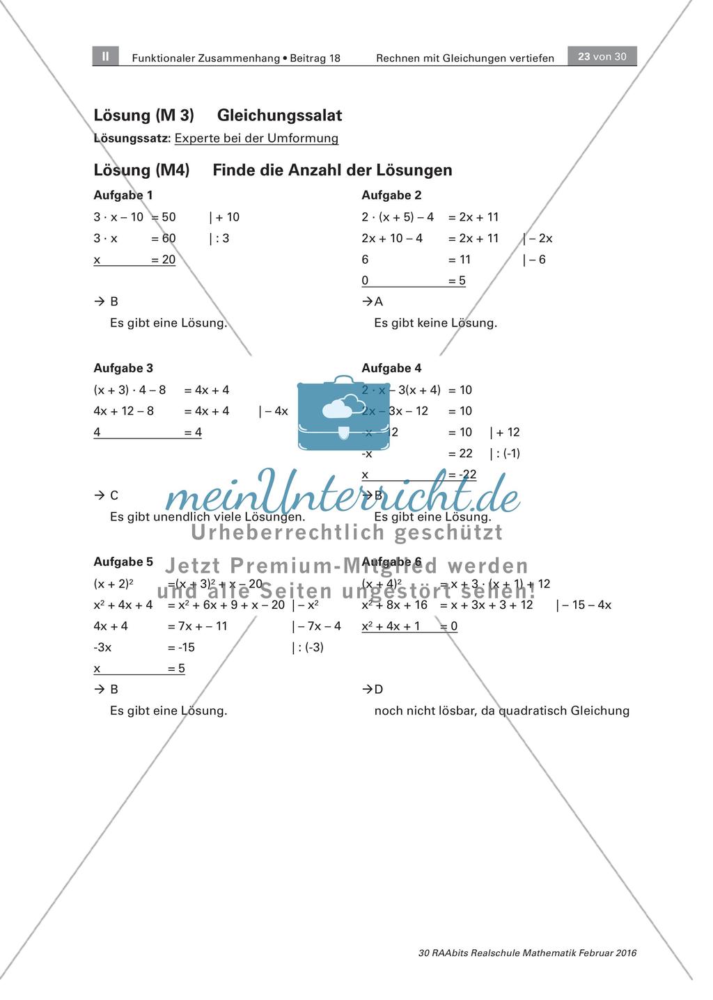 Lösungen zur Unterrichtseinheit