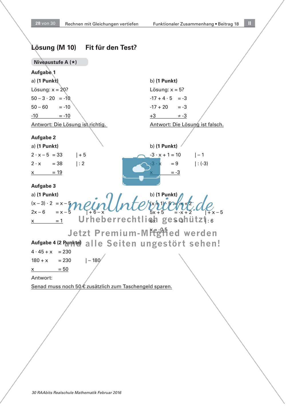 Lösungen zur Unterrichtseinheit