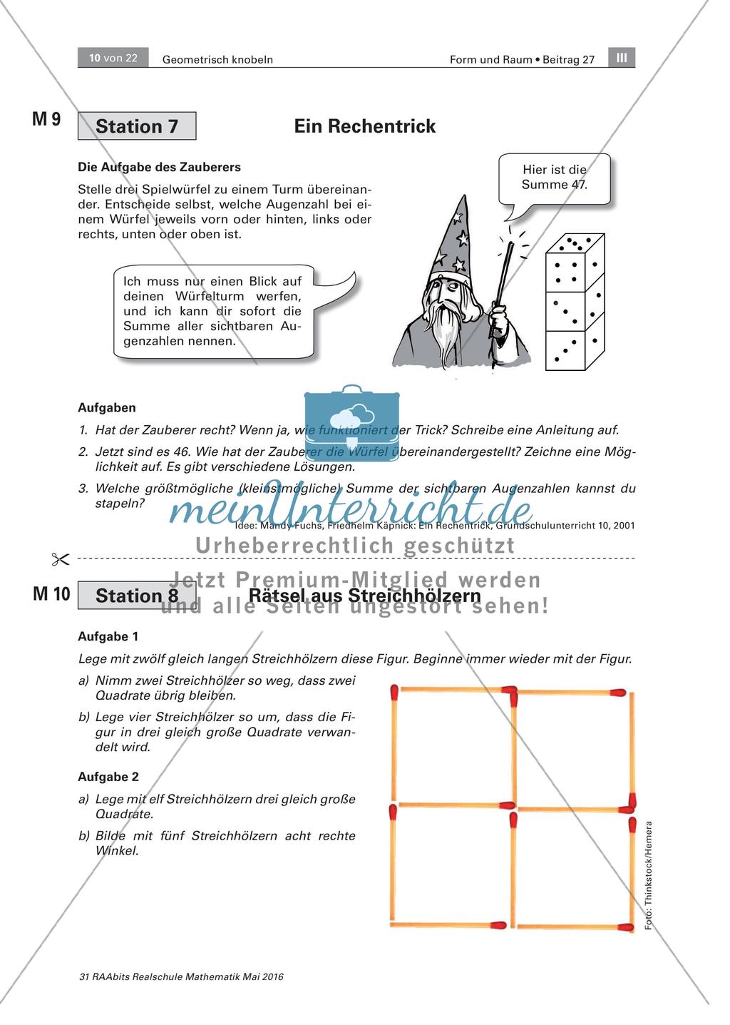 Geometrisch Knobeln - Stationenzirkel zum Aufbau räumlicher Vorstellungskraft Preview 10