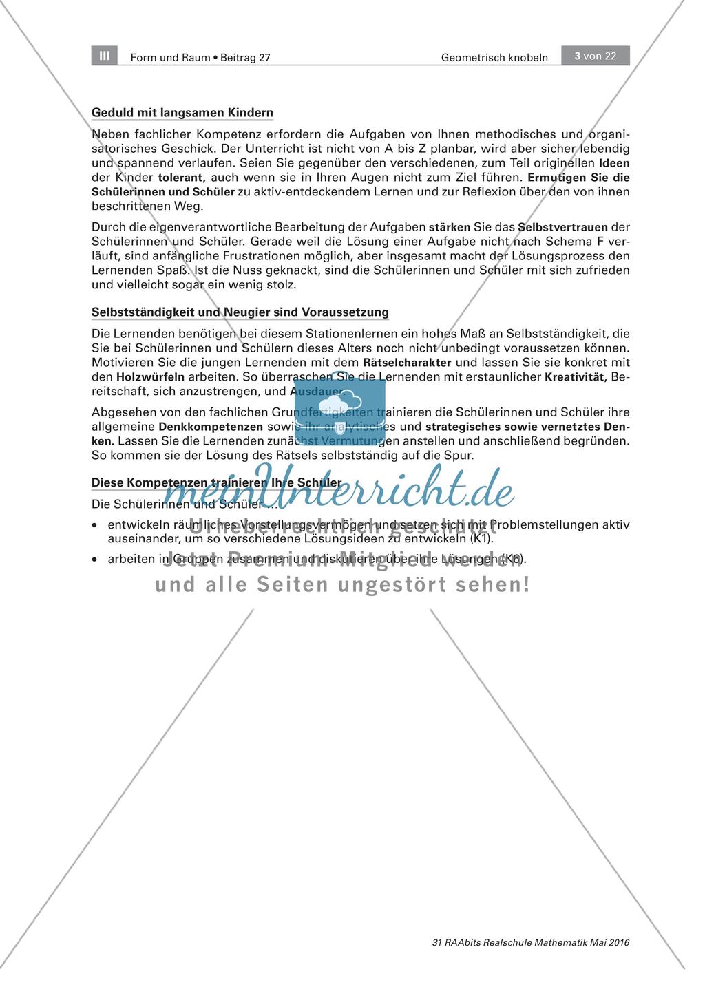 Geometrisch Knobeln - Stationenzirkel zum Aufbau räumlicher Vorstellungskraft Preview 3