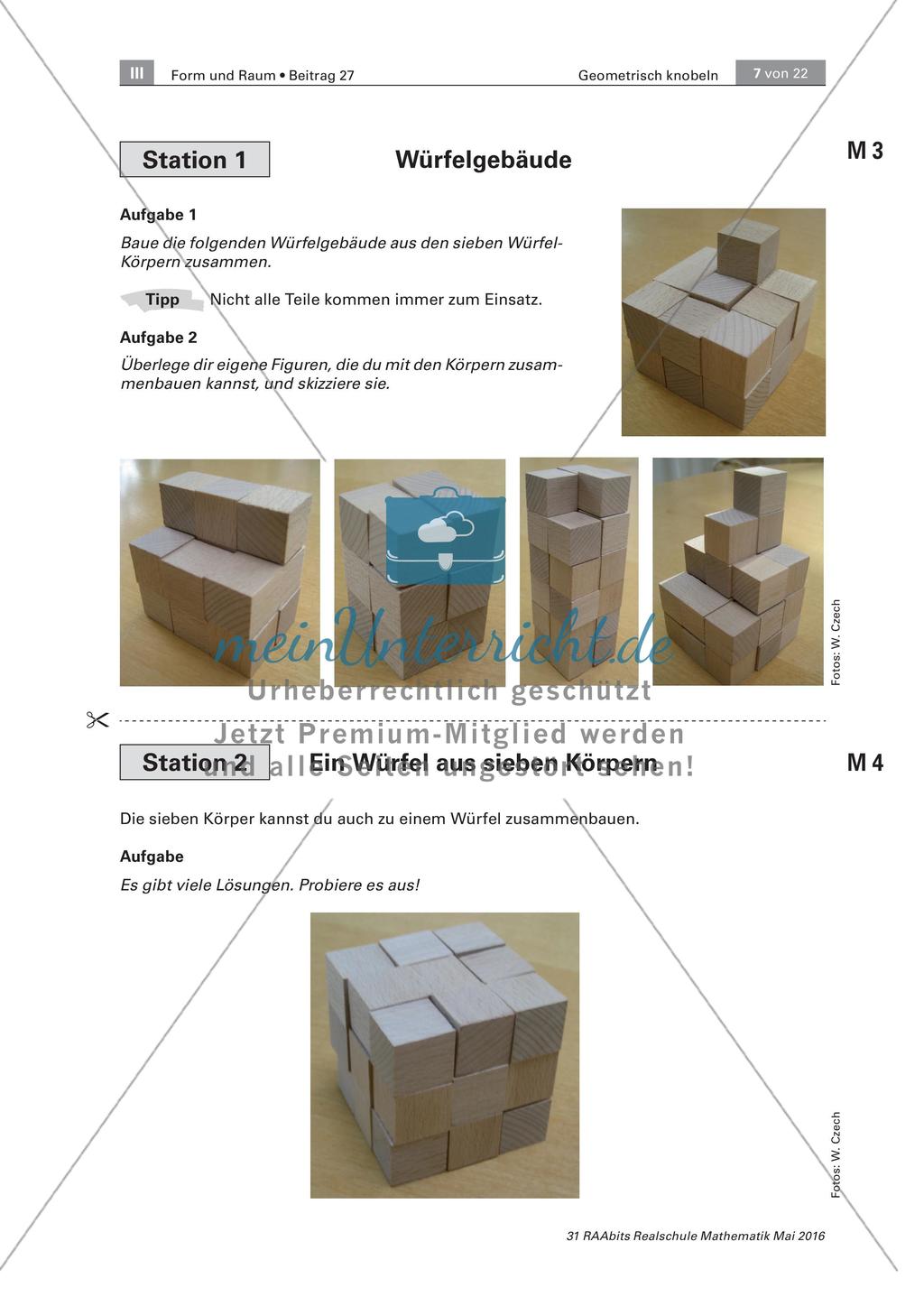 Geometrisch Knobeln - Stationenzirkel zum Aufbau räumlicher Vorstellungskraft Preview 7