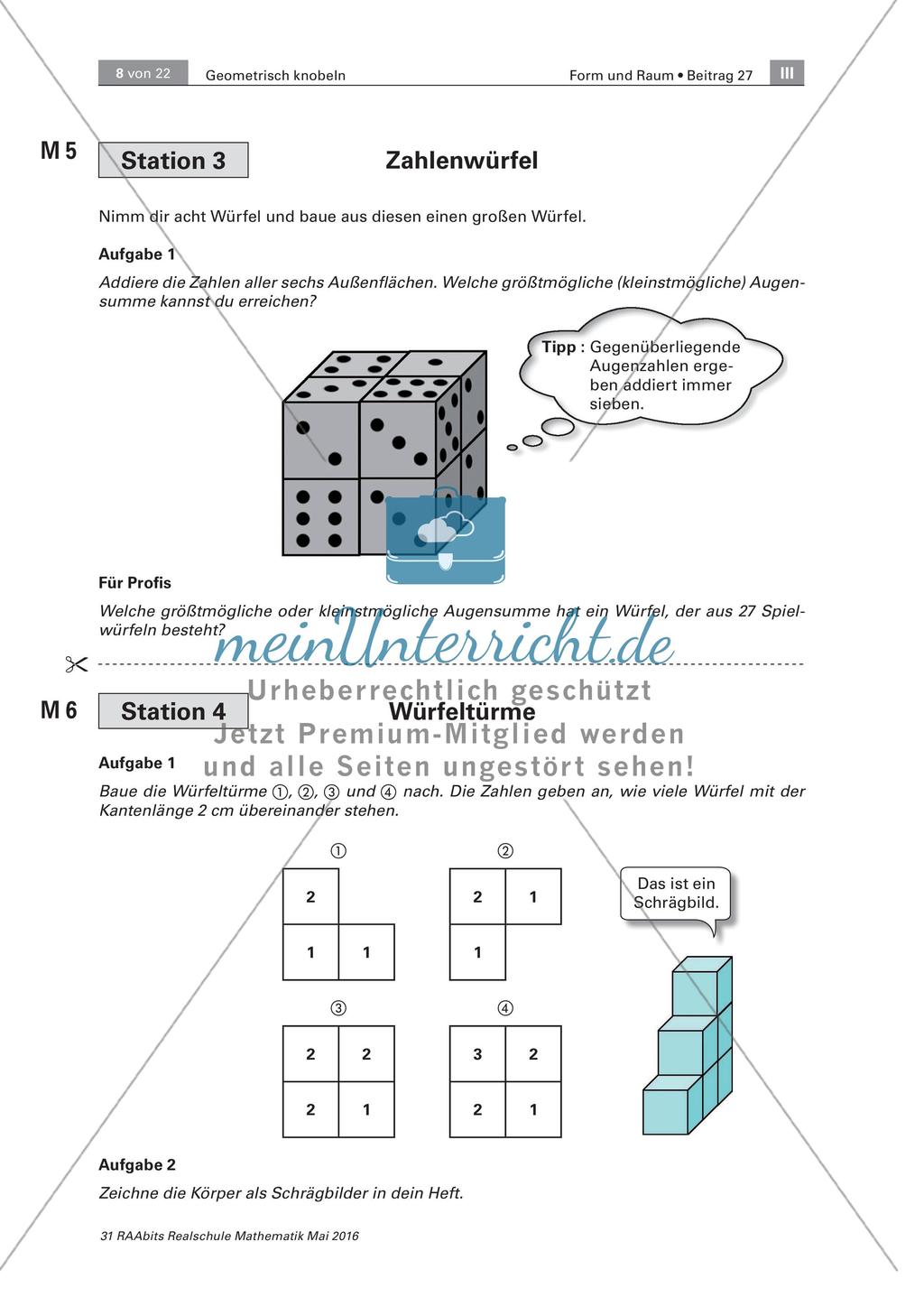 Geometrisch Knobeln - Stationenzirkel zum Aufbau räumlicher Vorstellungskraft Preview 8