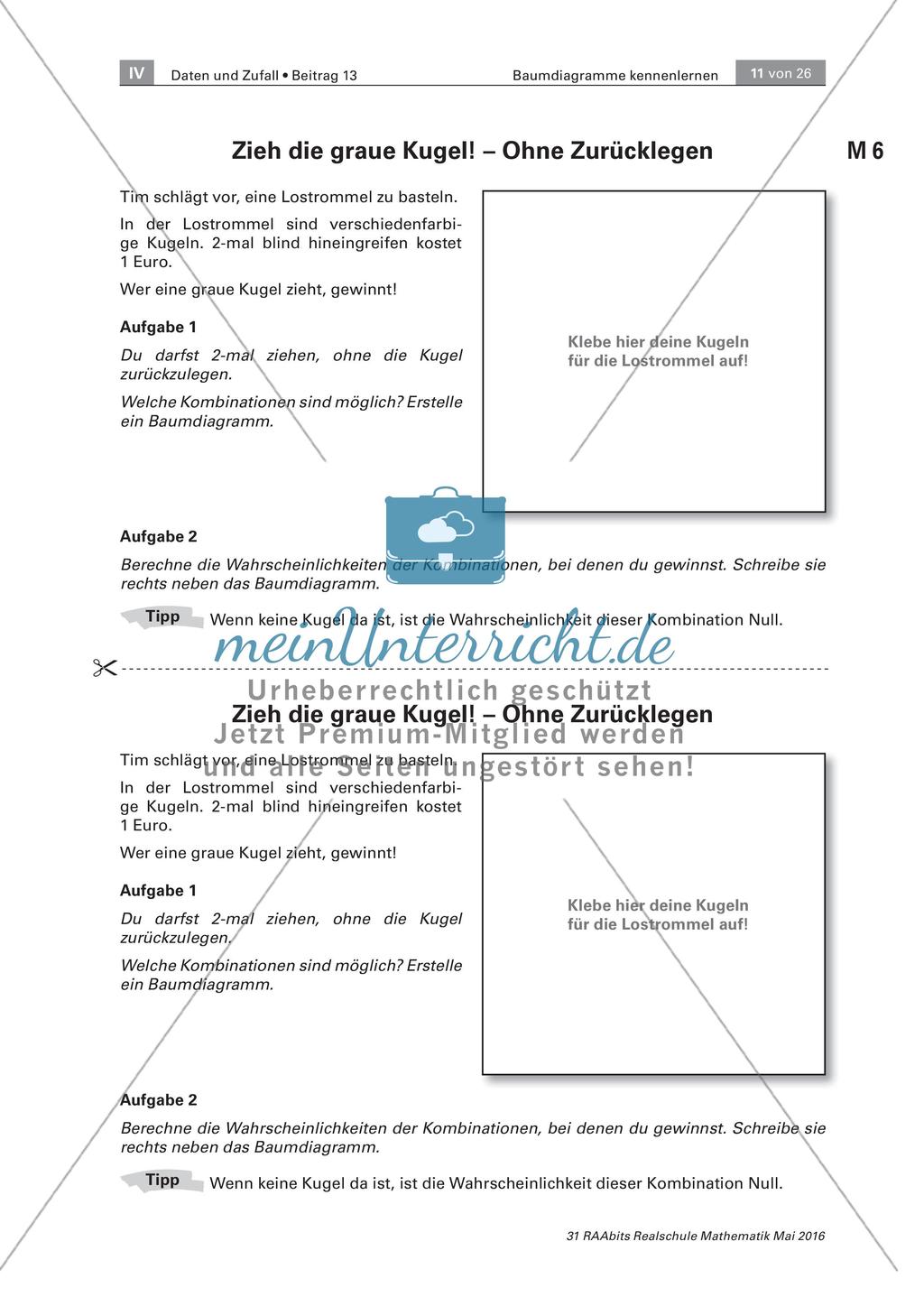 Glücksrad und Lostrommel - Wahrscheinlichkeiten im Baumdiagramm darstellen und berechnen Preview 11