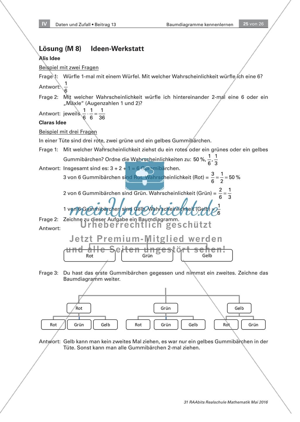 Glücksrad und Lostrommel - Wahrscheinlichkeiten im Baumdiagramm darstellen und berechnen Preview 25