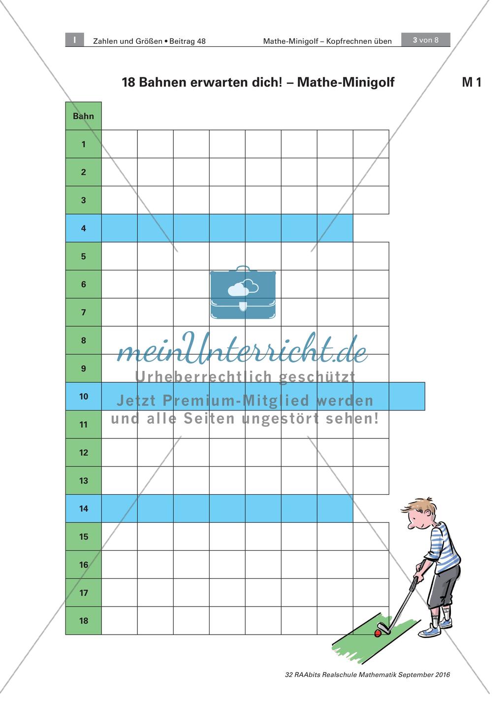 Mathe-Minigolf - Kopfrechnen üben Preview 3