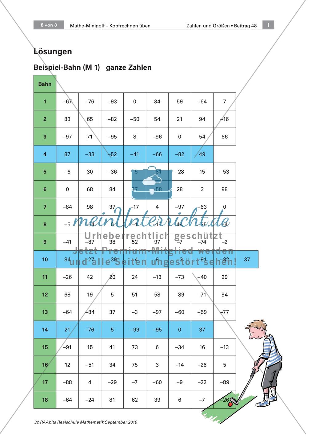 Mathe-Minigolf - Kopfrechnen üben Preview 8